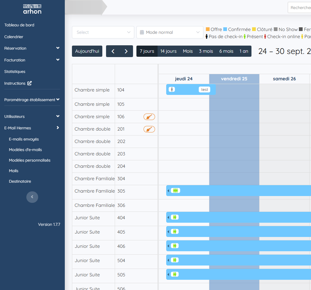Le menu E-Mail Hermes