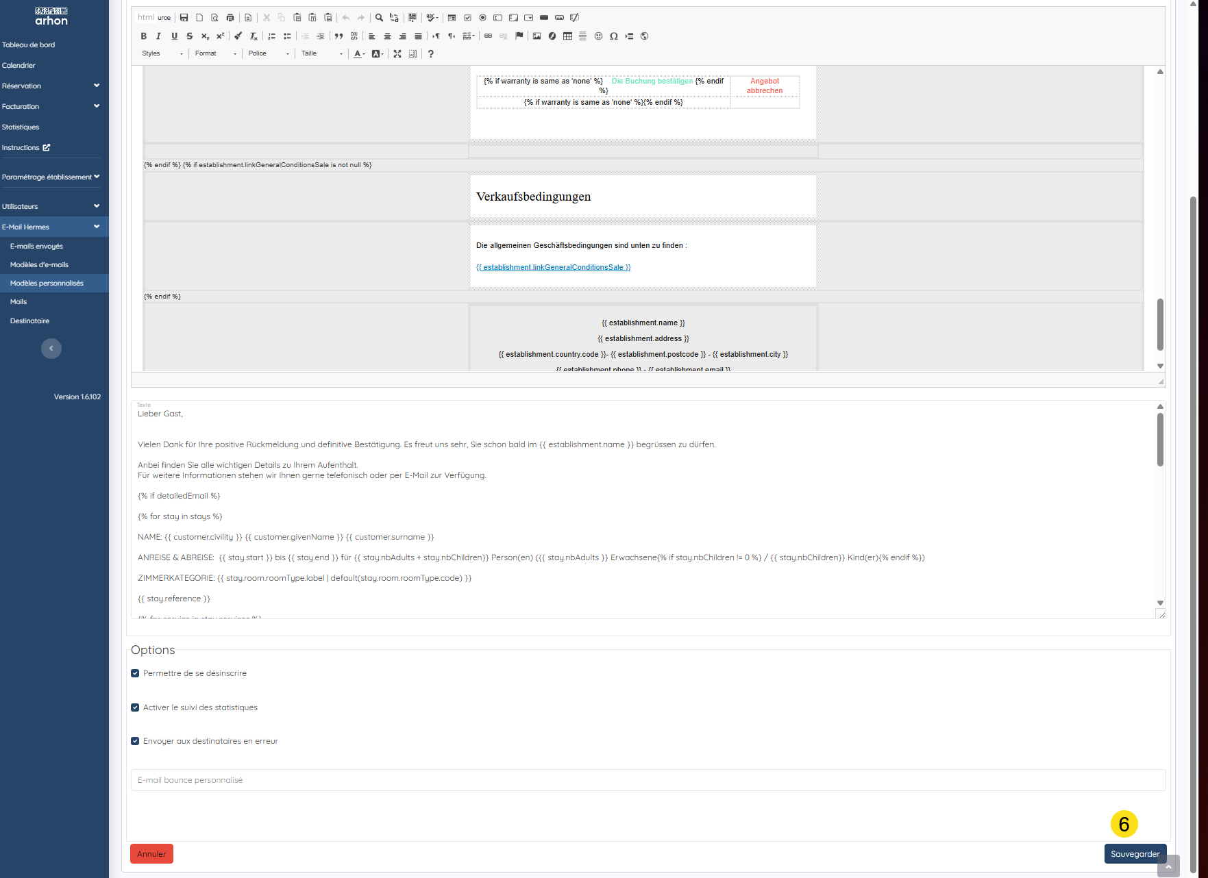 Enregistrement du modèle
