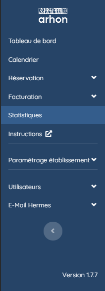 L'entrée Instructions dans le menu d'Arhon
