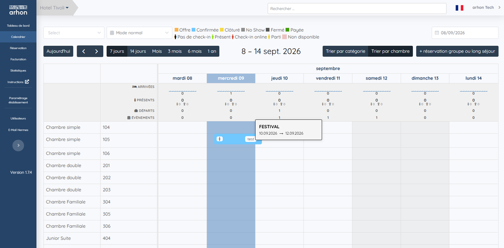 L'événement signalé dans le calendrier